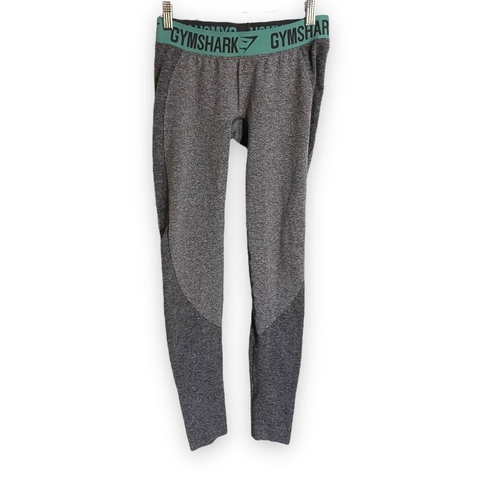Gymshark Womens Leggings Size Medium Flex Charcoal Marl Teal Athletic Seamless